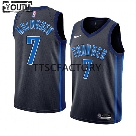 Dres Oklahoma City Thunder Chet Holmgren 7 Nike 2022-23 City Edition Crno Swingman - Dječji